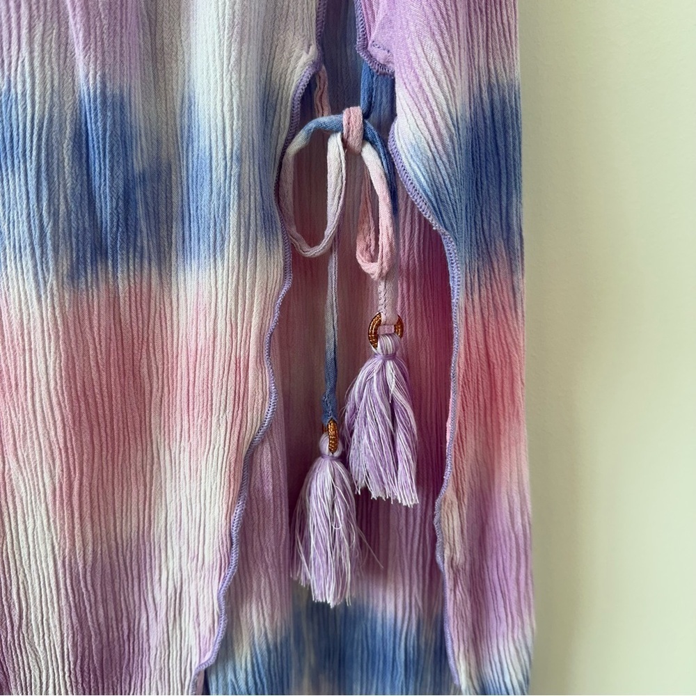 Becca Swim Cover Up Free Bird Strapless Tie Dye Beach Coverup Lake Beachy Pink - Picture 11 of 15